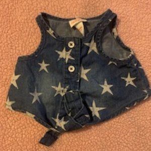 Denim Tank with White Stars